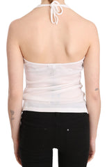 GF Ferre Elegant White Halter Casual Tank Top