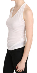 GF Ferre Elegant White Halter Casual Tank Top