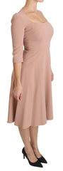 Dolce & Gabbana Elegant Light Pink A-Line Knee Length Dress