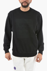 Fleeced Cotton BOX LOGO Crew-neck Sweatshirt