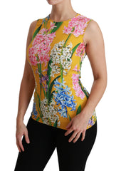 Dolce & Gabbana Sunshine Floral Crewneck Sleeveless Blouse