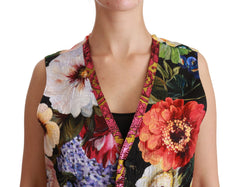 Dolce & Gabbana Multicolor Brocade Floral Sleeveless Vest