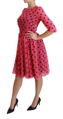 Dolce & Gabbana Elegant Polka Dot A-Line Knee Length Dress