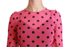 Dolce & Gabbana Elegant Polka Dot A-Line Knee Length Dress