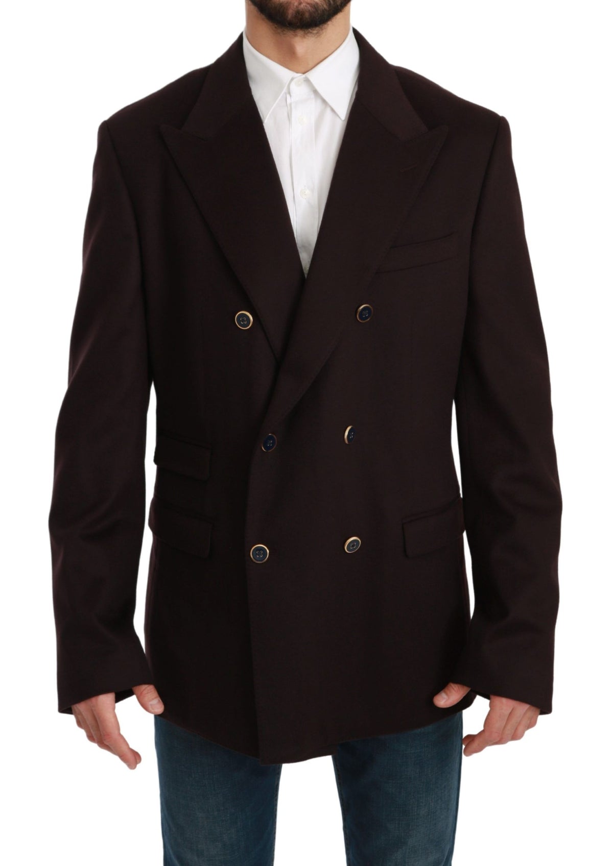 Dolce & Gabbana Elegant Bordeaux Taormina Cashmere Blazer