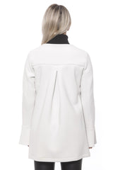 19V69 Italia Elegant White Neoprene Woman Coat