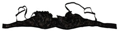 Ermanno Scervino Sleek Black Mesh Balconcino Bra