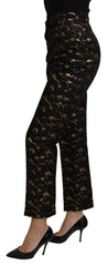 Dolce & Gabbana Elegant High Waist Tapered Brocade Pants