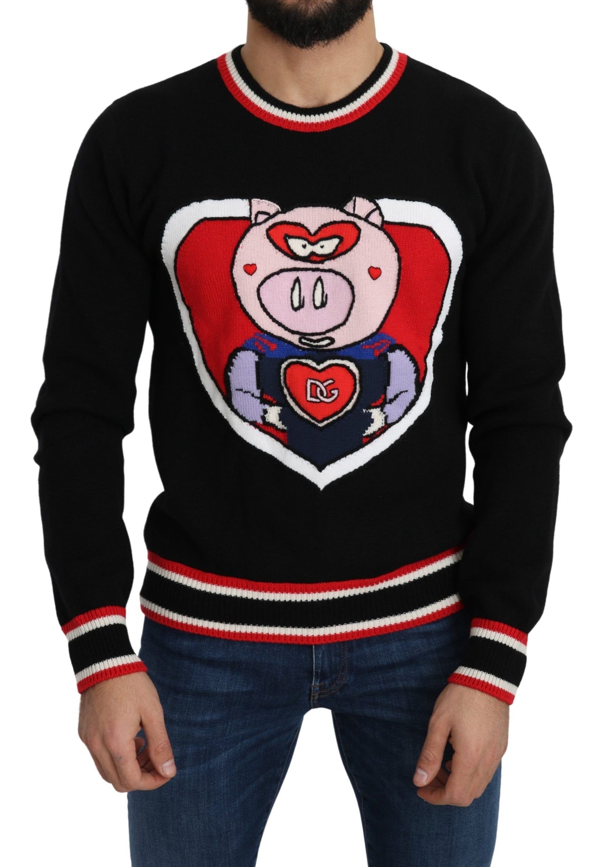 Dolce & Gabbana Elegant Black Cashmere Crew Neck Sweater