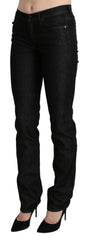 Ermanno Scervino Chic Black Mid Waist Skinny Jeans