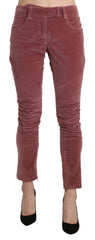 Ermanno Scervino Chic Red Mid Waist Skinny Trousers