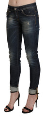 Acht Chic Dark Blue Skinny Cropped Jeans