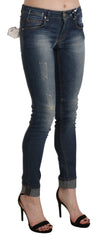 Acht Chic Blue Washed Skinny Cropped Jeans