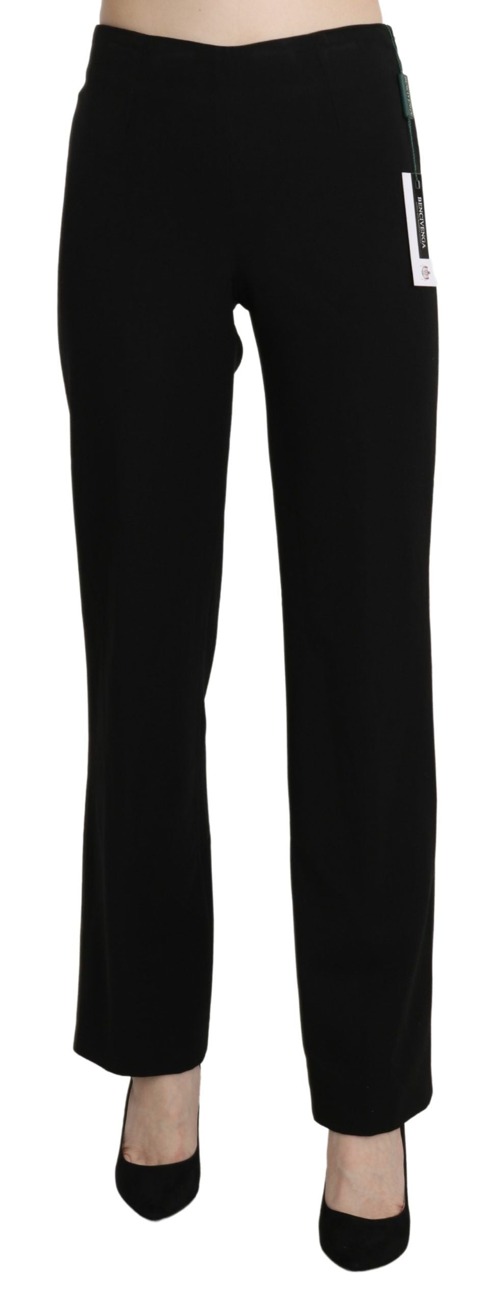 BENCIVENGA Elegant Black High Waist Straight Pants