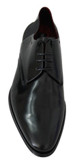 Dolce & Gabbana Elegant Black Leather Derby Shoes