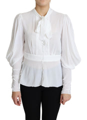 Dolce & Gabbana Elegant Snow-White Viscose Blouse