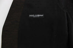 Dolce & Gabbana Elegant Brown Black Wool Blend Dress Vest