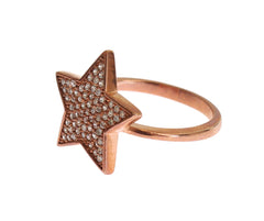 Nialaya Dazzling Pink Gold Plated Sterling Silver CZ Ring