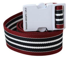 Costume National Elegant Stripe Canvas Waist Belt