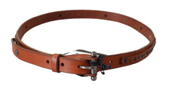 Scervino Street Elegant Leather Waist Belt in Brown