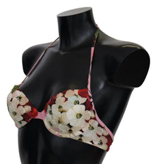 Dolce & Gabbana Multicolor Floral Swimsuit Beachwear Bikini Tops