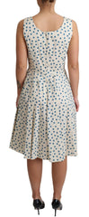 Dolce & Gabbana Elegant Beige Polka Dot A-Line Sleeveless Dress