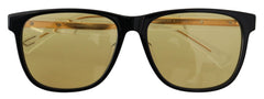 Diesel Chic Black Acetate Sunglasses with Yellow Lenses