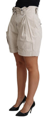 Dolce & Gabbana Chic Beige High Waist Pleated Shorts