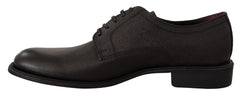 Dolce & Gabbana Elegant Black Leather Derby Dress Shoes