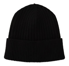 Dolce & Gabbana Elegant Cable Knit Wool Beanie with Fleece Liner