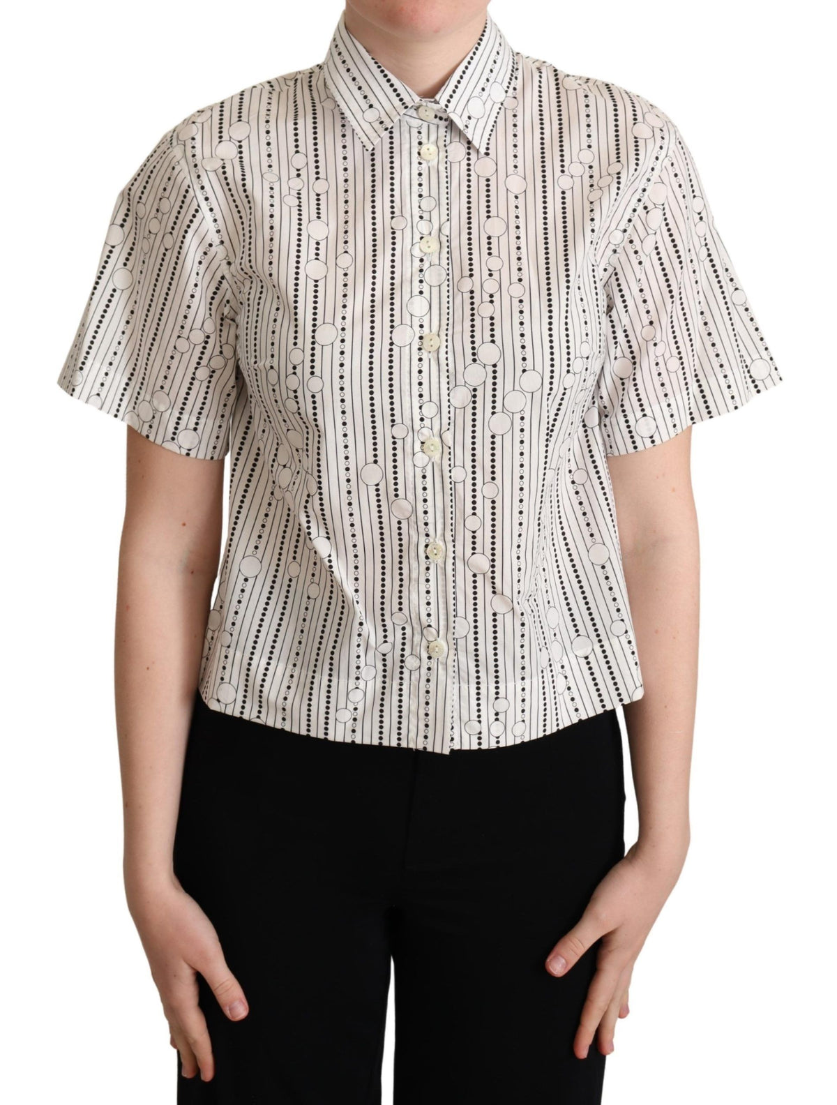 Dolce & Gabbana Geometric Elegance Collared Polo Top