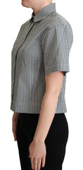 Dolce & Gabbana Elegant Checkered Cotton Polo Top