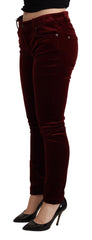 Dolce & Gabbana Exquisite Bordeaux Red Skinny Pants