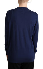 Dolce & Gabbana Elegant Virgin Wool Blue Cardigan