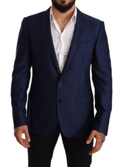 Dolce & Gabbana Elegant Blue Virgin Wool Martini Blazer