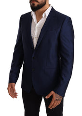 Dolce & Gabbana Elegant Blue Virgin Wool Martini Blazer