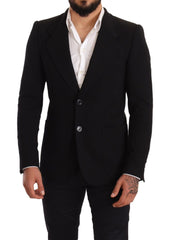 Dolce & Gabbana Elegant Slim Fit Black Cotton Blazer