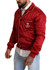 Dolce & Gabbana Sumptuous Silk Red Bomber Jacket