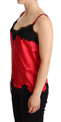 Dolce & Gabbana Enchanting Red Silk Blend Lace Camisole