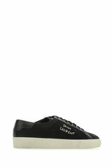 Saint Laurent Sleek Black Canvas & Leather Low-Top Sneakers