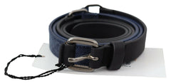 Costume National Elegant Black Leather Adjustable Belt