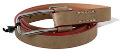 Costume National Beige Leather Fashion Belt