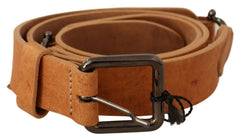 Costume National Elegant Light Brown Fashion Belt with Black-Tone Buckle