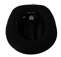 Dolce & Gabbana Elegant Black Lapin Wide Brim Panama Hat