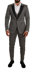 Dolce & Gabbana Black White Check 3 Piece Set MARTINI Suit