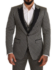 Dolce & Gabbana Black White Check 3 Piece Set MARTINI Suit