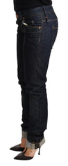 Acht Elegant Low Waist Skinny Dark Blue Jeans