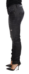 Acht Elegant Low Waist Skinny Black Denim