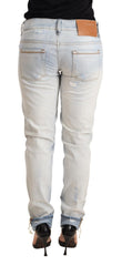 Acht Chic Light-Blue Folded Hem Denim Jeans