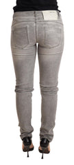 Acht Chic Gray Washed Slim Fit Cotton Jeans